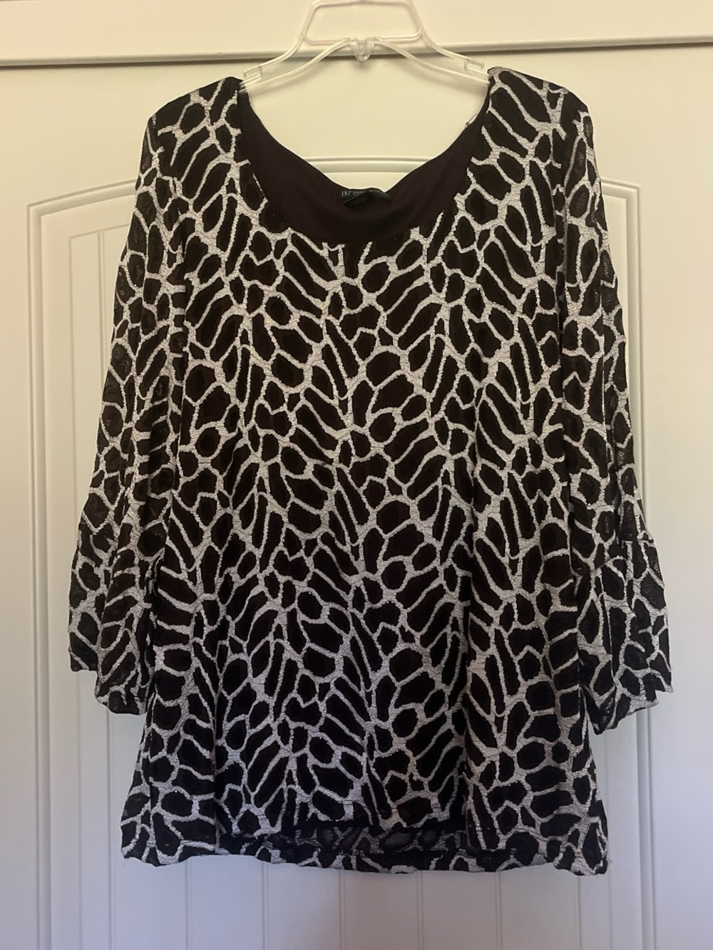 INC International Concepts Black and White Patterned Tunic